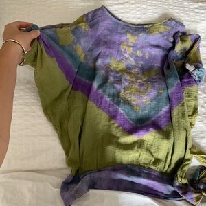 Hand died cotton tie shirt